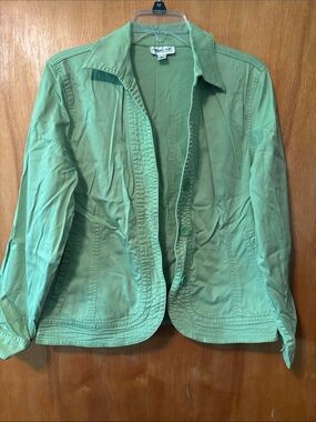 Coldwater Creek Women's Green Button-Up Blazer